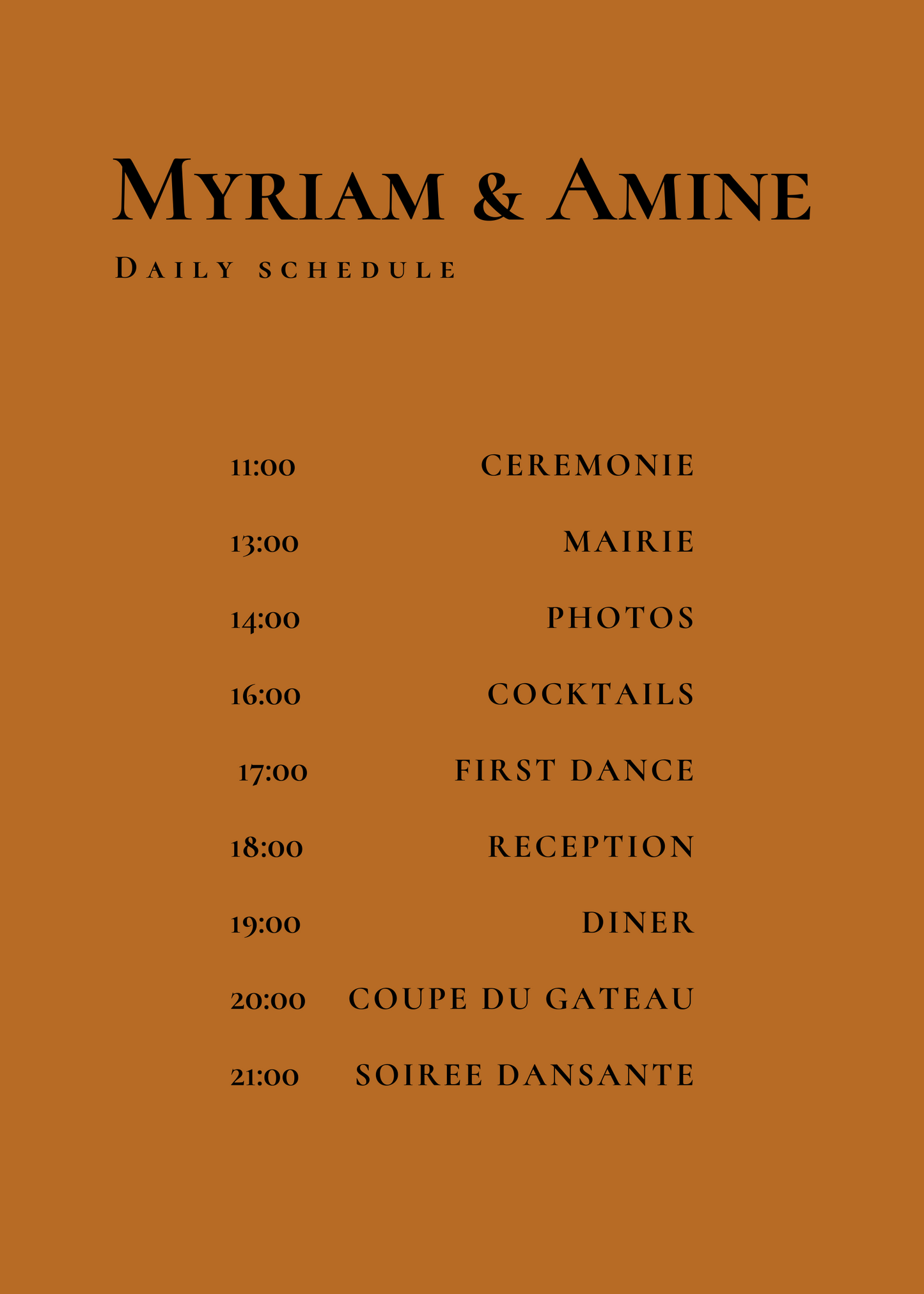 Panneau de programme | Myriam