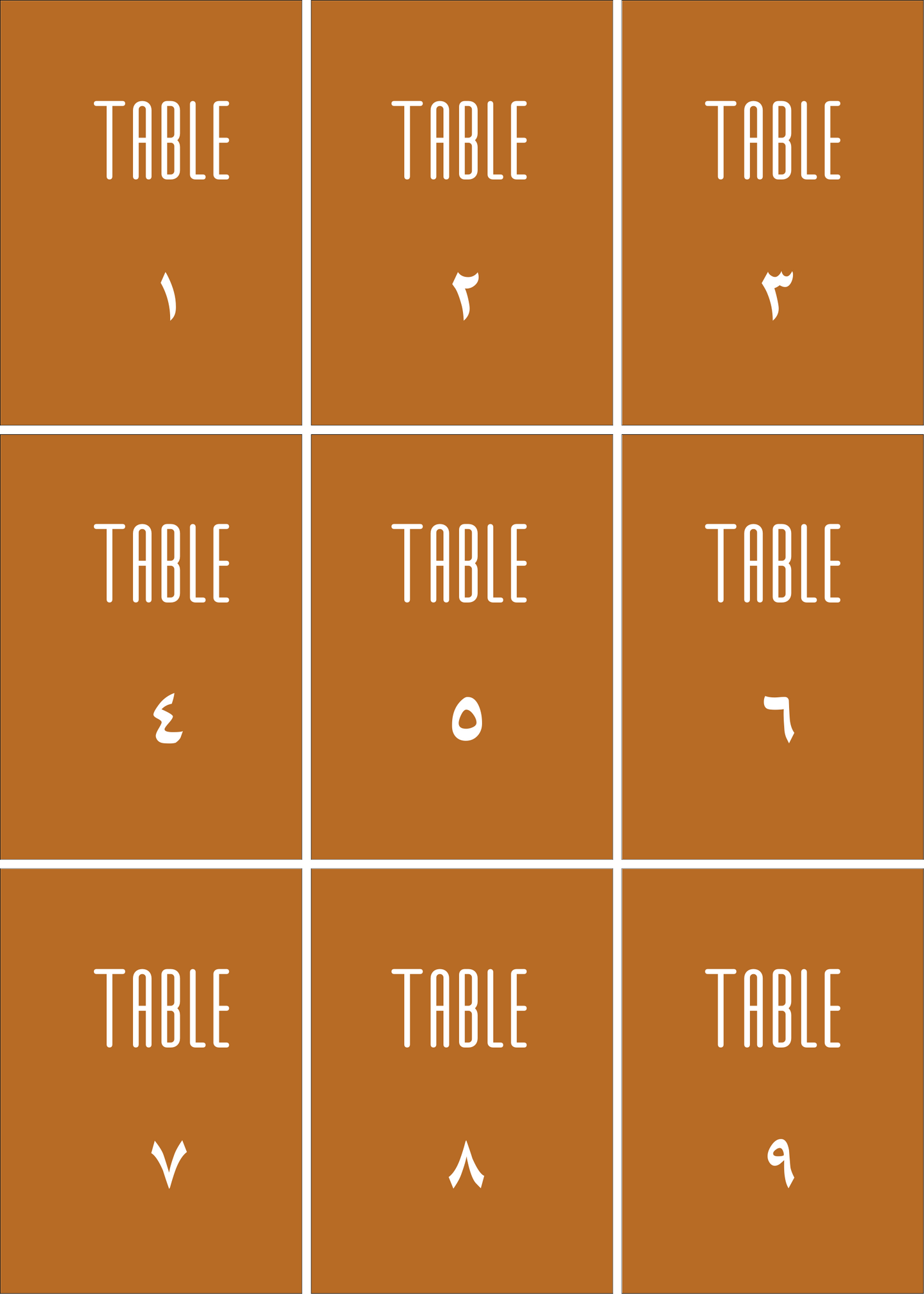 Numéros de Table | Sadiya