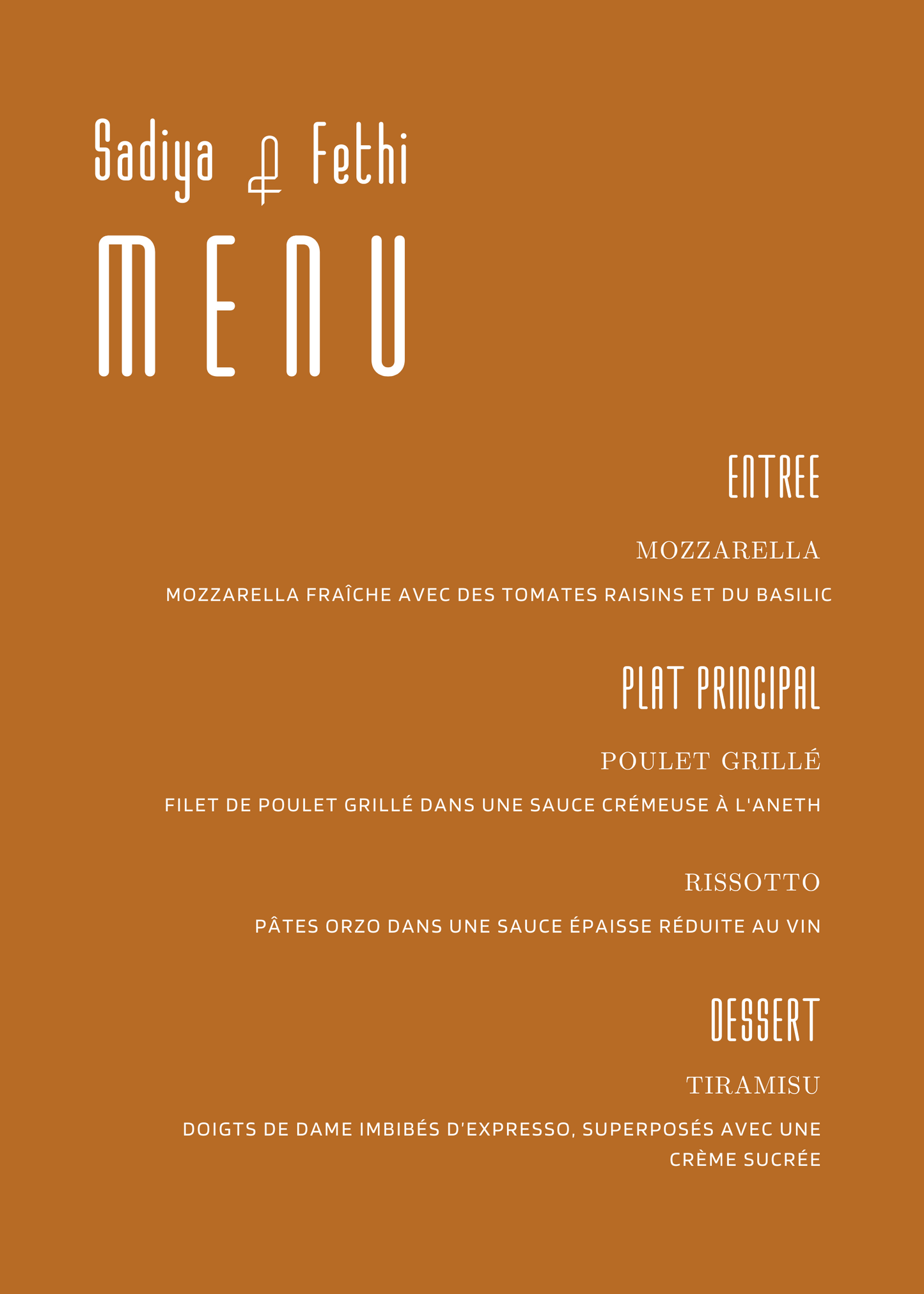 Menu | Sadiya