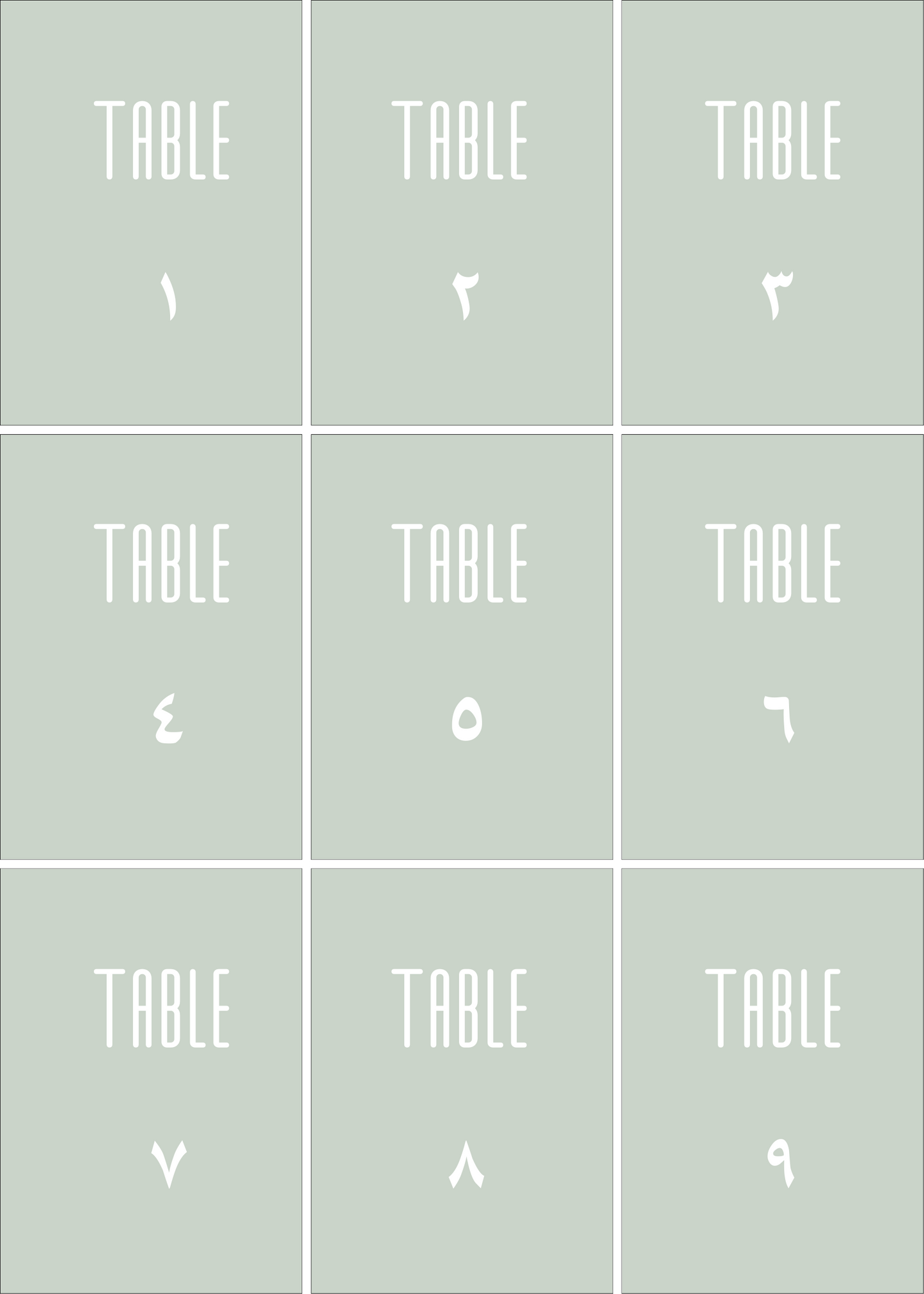 Numéros de Table | Sadiya