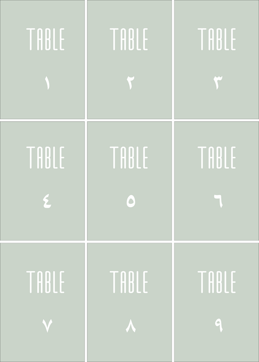 Numéros de Table | Sadiya