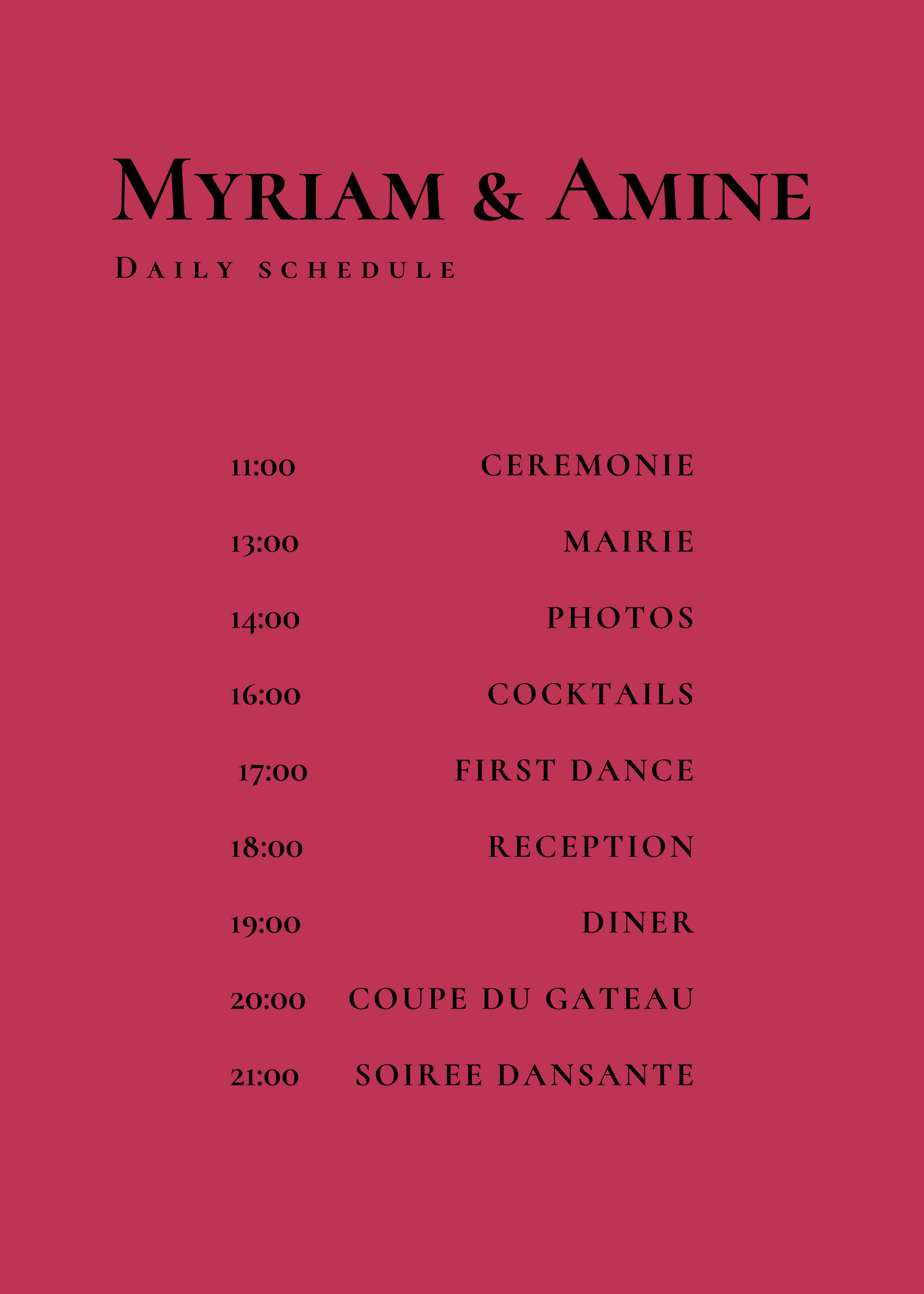 Panneau de programme | Myriam