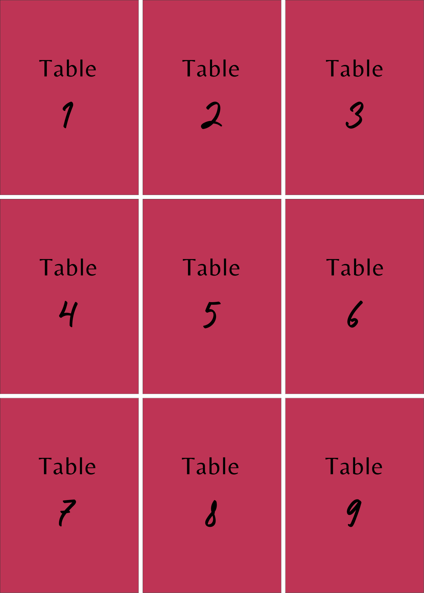 Numéros de Table | Adriana