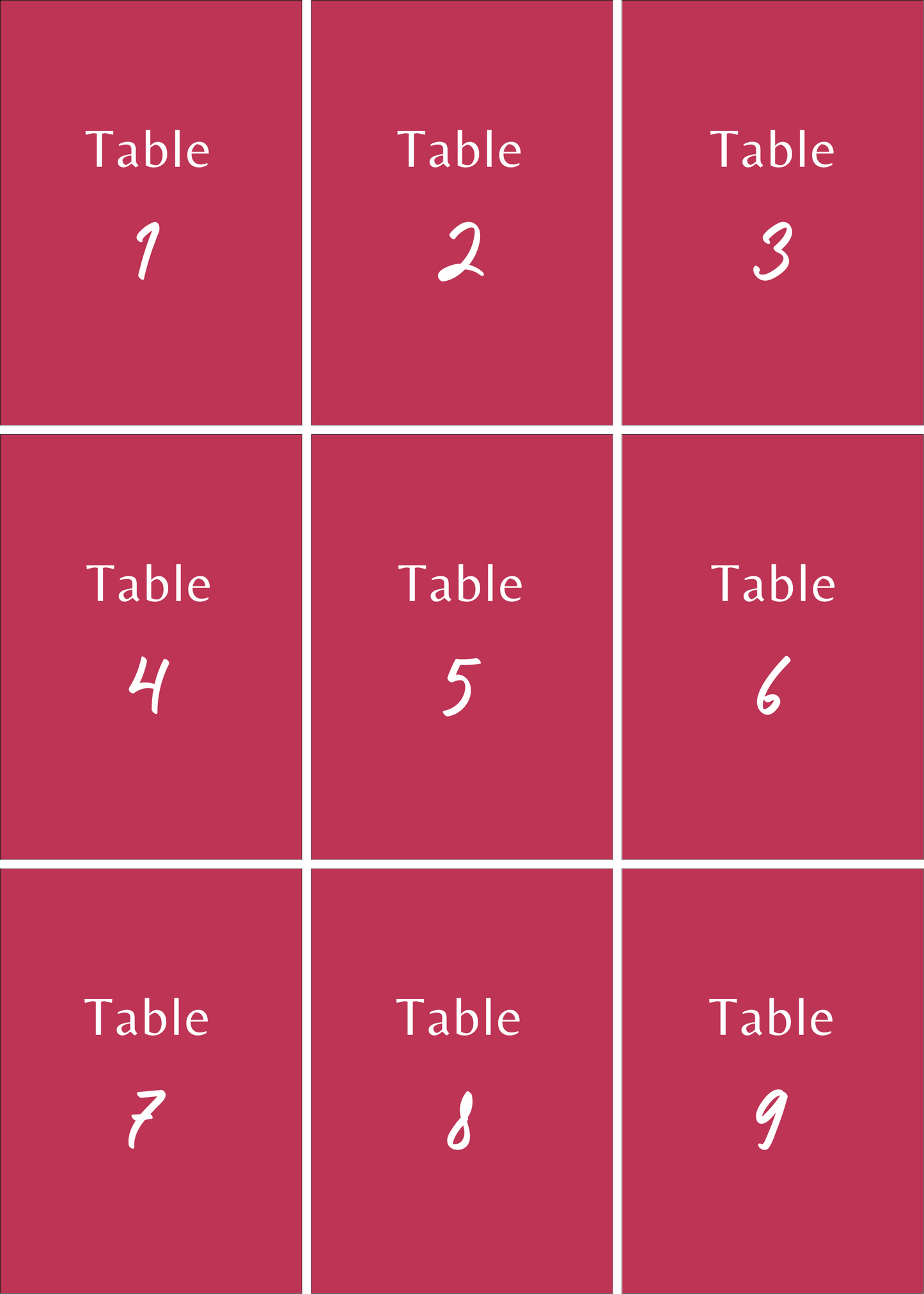 Numéros de Table | Adriana