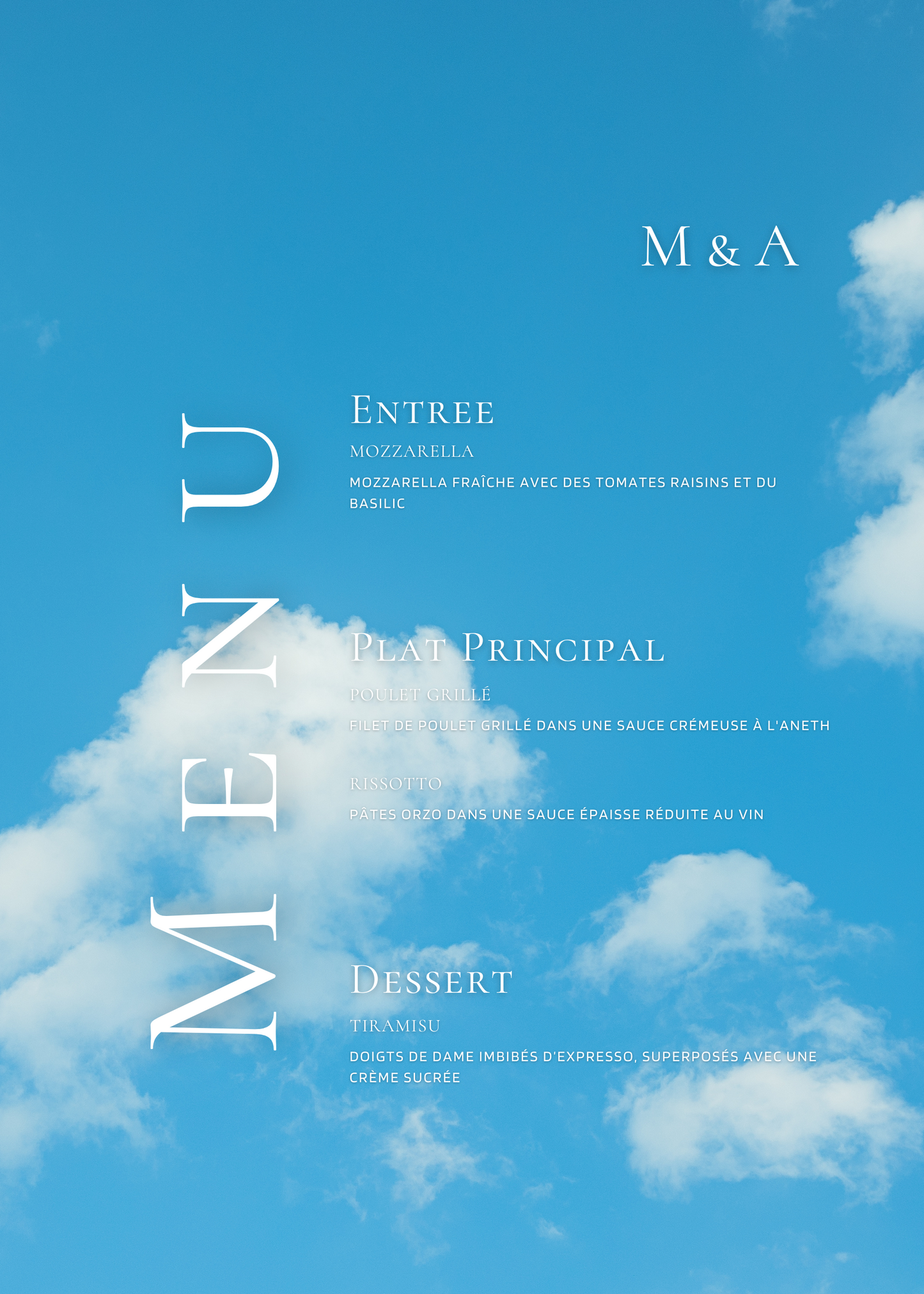 Menu | Myriam