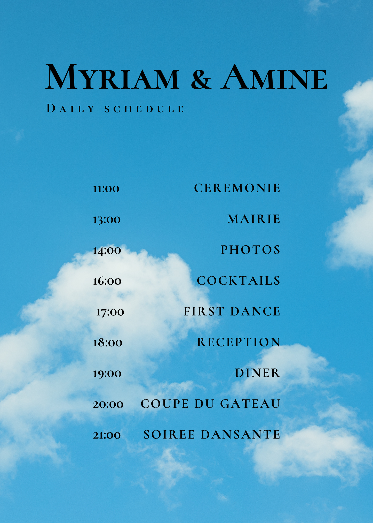 Panneau de programme | Myriam