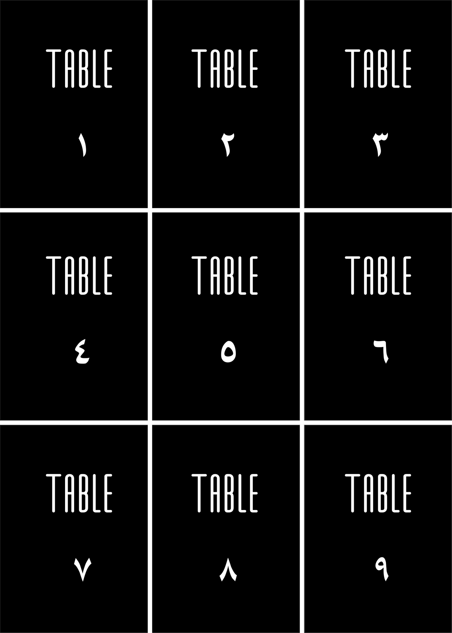 Numéros de Table | Sadiya