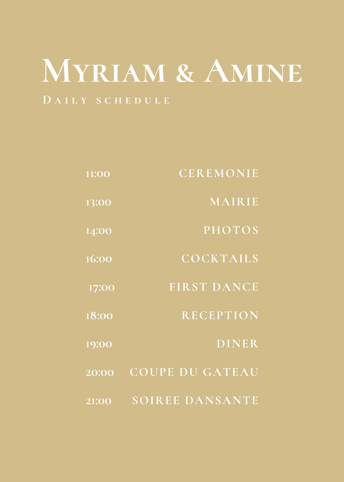 Panneau de programme | Myriam