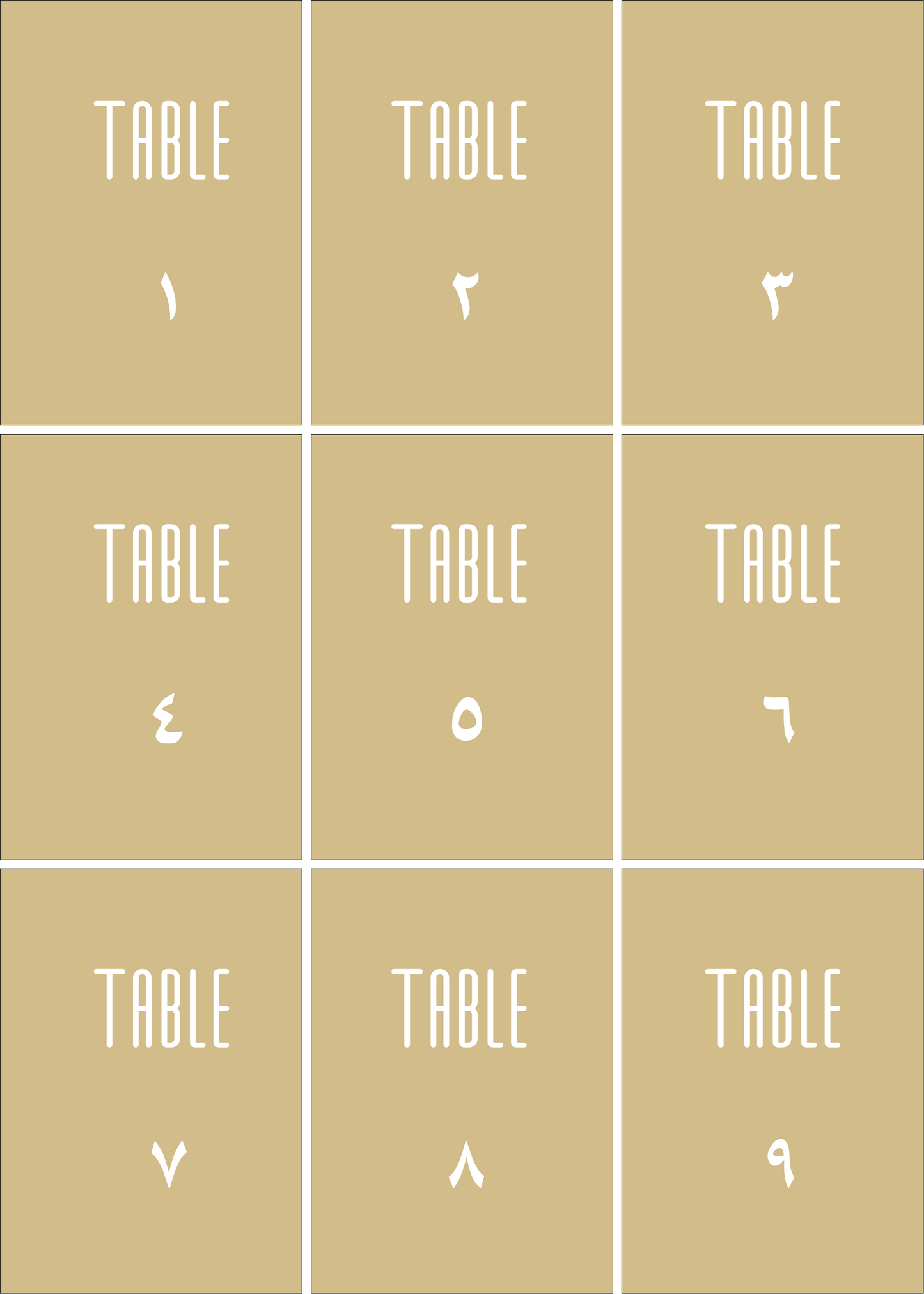 Numéros de Table | Sadiya