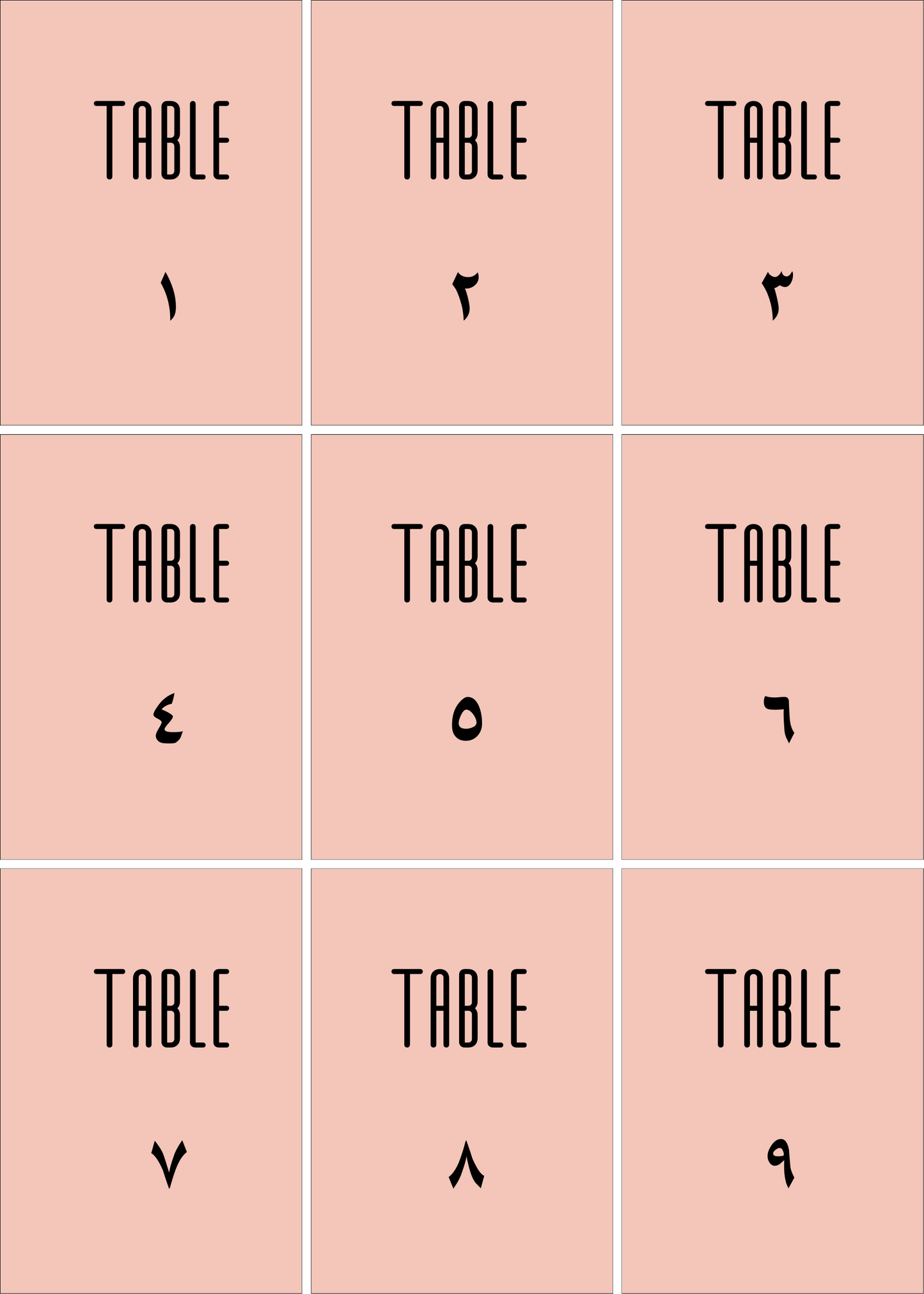 Numéros de Table | Sadiya