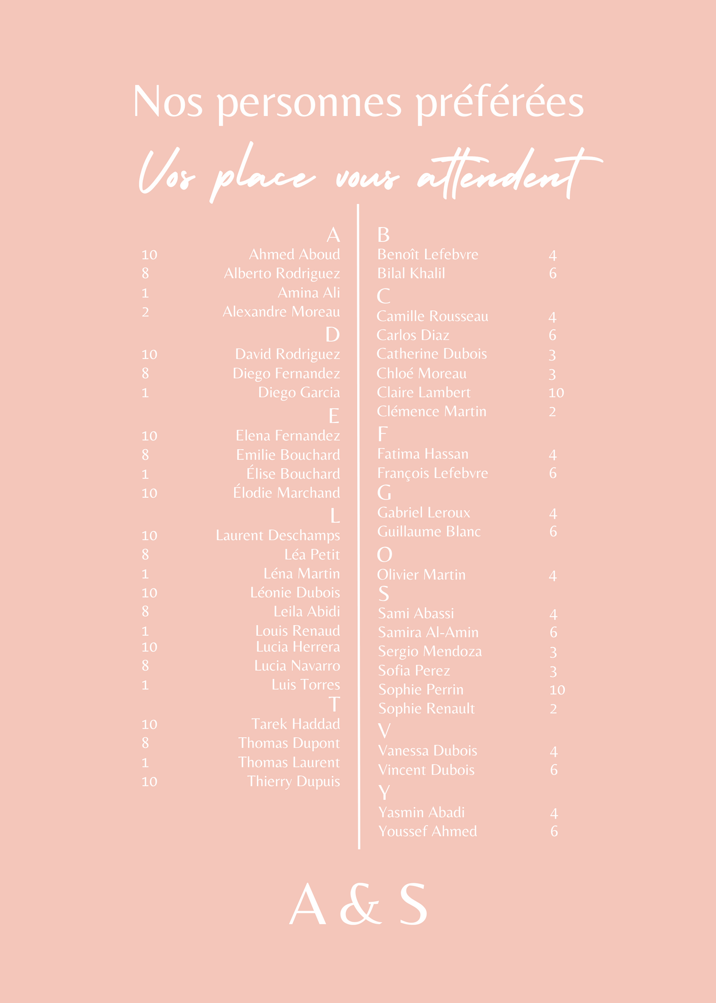 Plan de table | Adriana