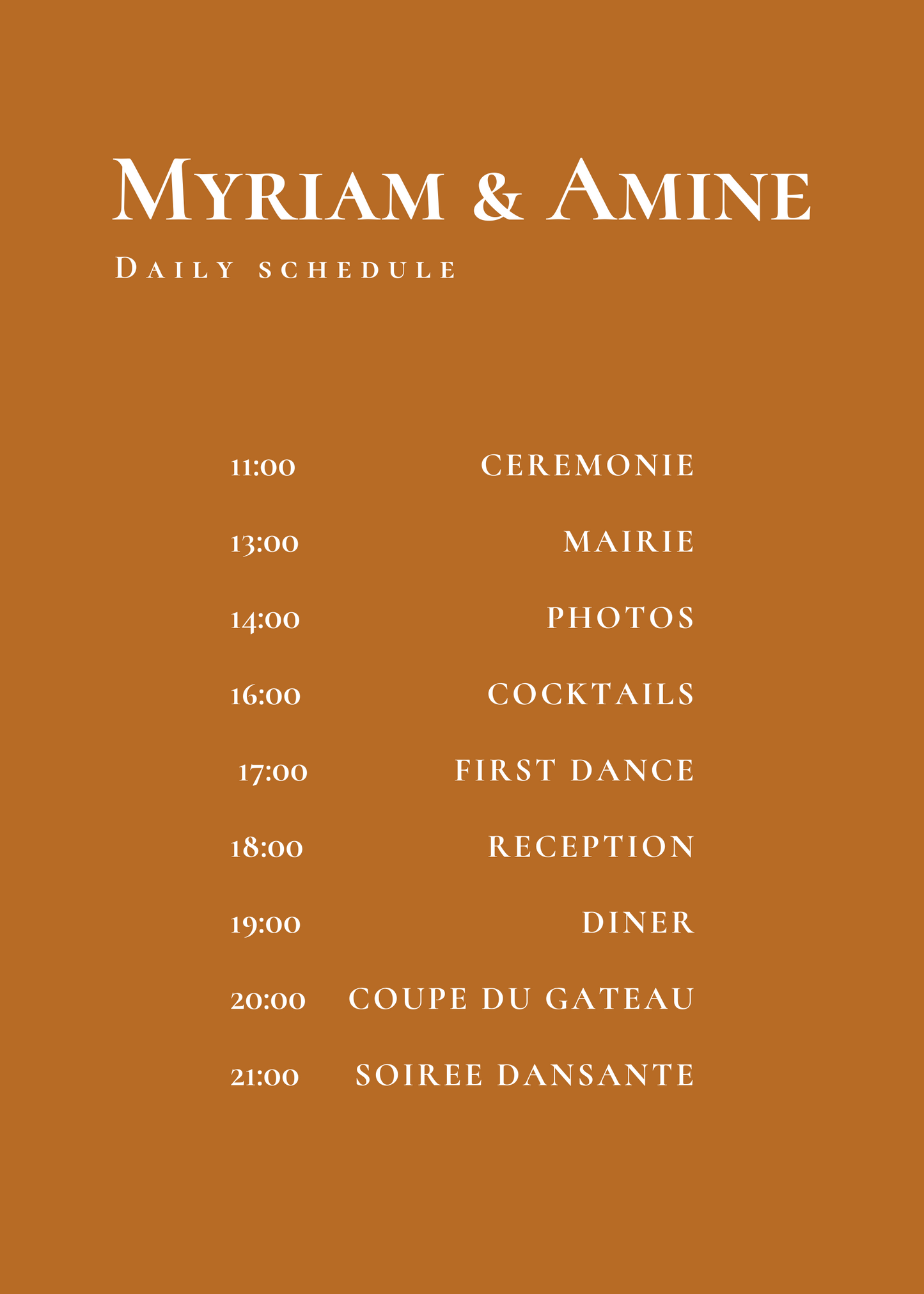 Panneau de programme | Myriam