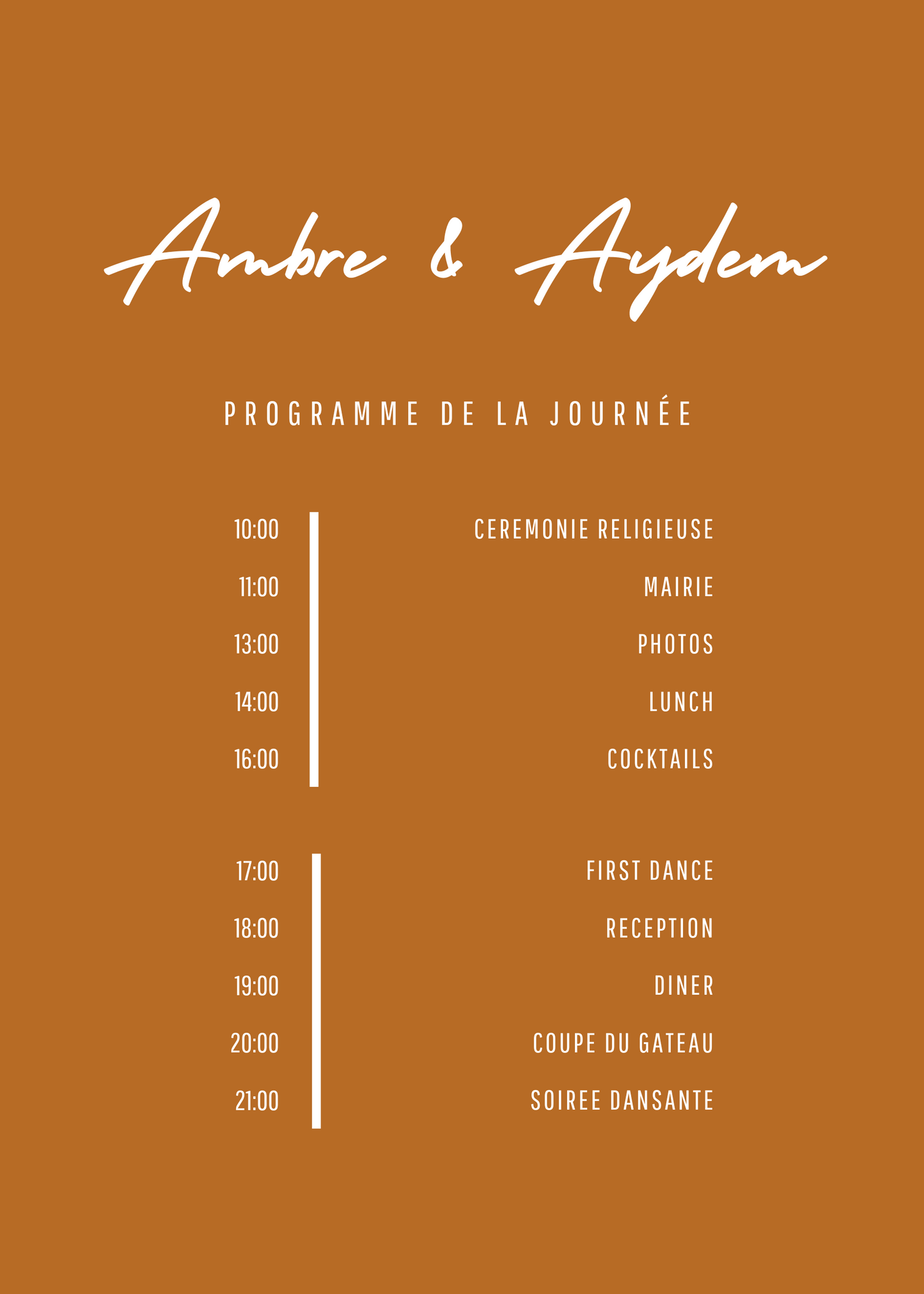 Panneau de programme | Ambre